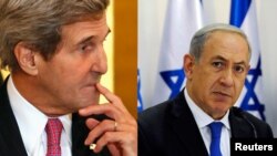 美国国务卿克里,以色列总理内塔尼亚胡