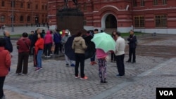 莫斯科红场附近的中国游客