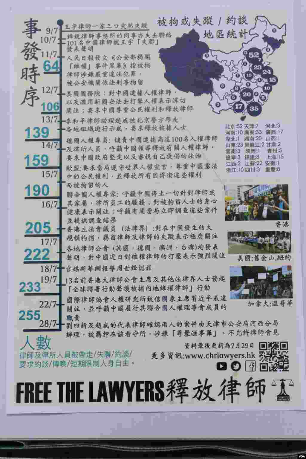 台湾发起“一人一明信片”呼吁释放中国维权律师（美国之音杨明拍摄）