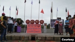 ရှစ်လေးလုံး အရေးတော်ပုံ ၃၂ နှစ်ပြည့် ရန်ကုန်မြို့မှာ ကျင်းပတဲ့ မြင်ကွင်းများ။ (သြဂုတ် ၈၊ ၂၀၂၀၊ ဓာတ်ပုံ - ဦးဖိုးနိုင်လင်း)