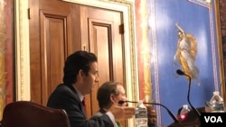 参议员沙茨在听证会上提问(美国之音黎堡2019年5月8日)