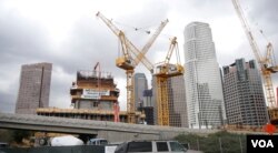 绿地集团的洛杉矶大都会项目(美国之音国符拍摄)