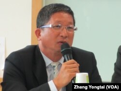 台湾新故乡文化基金会董事长廖嘉展 (美国之音张永泰拍摄)