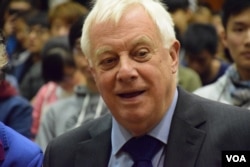 资料照片:前港督彭定康