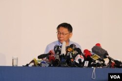 资料照:台北市长柯文哲2016年在双城论坛开幕式后出席记者会。