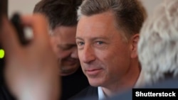 UKRAINE – Kurt Volker, Special Representative of the US Department of State for Ukraine, in Slavyansk among journalists and visitors to the press-center. Donetsk Region, Sloviansk, May 15, 2018.