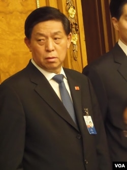 栗战书在2013年3月随同习近平访俄的时候在俄罗斯国家杜马。(美国之音白桦拍摄)