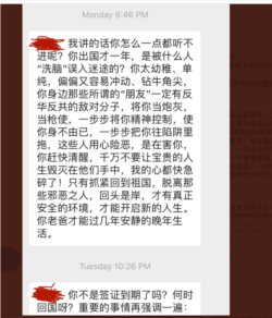 被“喝茶”后,父亲在微信私聊中规劝Zoo回国自首。