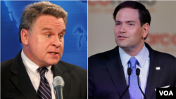 美国会及行政当局中国委员会(CECC)主席克里斯·史密斯众议员(左)和国会及行政当局中国委员会(CECC)共同主席马克·鲁比奥参议员(资料照片)