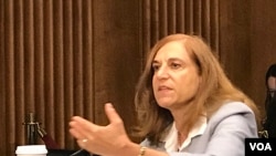 战略与国际研究中心亚洲资深顾问及中国权力项目主任葛莱仪2019年9月4日参加美中经济与安全审查委员会听证会(美国之音锺辰芳拍摄)