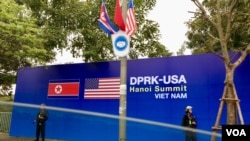 美朝峰会2019年2月27日召开。越南河内处处可见峰会相关准备以及荷真枪实弹的警备人员。(美国之音黄耀毅拍摄)