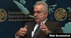 美国国安会印太事务协调员坎贝尔11月19日参加美国和平研究所(USIP)会议 (USIP 会议视频截图)