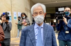 民主党创党主席李柱铭因8-18流水式集会案被判监禁11个月,缓刑两年。 (美国之音/汤惠芸)