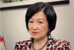 香港建制派领袖、原保安局长叶刘淑仪接受美国之音采访。(2019年10月10日)