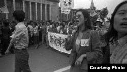 1989年4月27日,为抗议政府的《四·二六》社论,数百万学生和各界人士在北京发起4·27大游行(刘建提供)