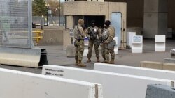 总统就职典礼前一天,华盛顿街头高度戒备。(2021年1月19日)