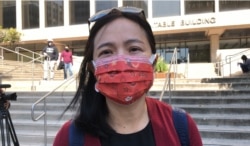 民主活动人士蒙伊接受美国之音采访。(美国之音2021年3月13日洛杉矶)