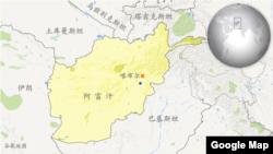 和伊朗接壤的阿富汗地图