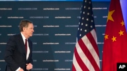 美国贸易代表莱特希泽2018年5月1日就美中经贸谈判发表谈话(美联社)