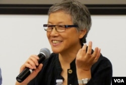 天安门学运领袖王超华(美国之音国符拍摄)