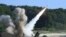 FILE - A U.S. MGM-140 Army Tactical Missile is fired during U.S.-South Korean exercises in South Korea, July 5, 2017. There's debate in the U.S. about whether the nation should consider redeploying tactical nuclear weapons to the Indo-Pacific. (South Korea Defense Ministry)