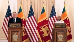 美国国务卿蓬佩奥与斯里兰卡外长古纳瓦德纳2020年10月28日共同见记者(路透社)