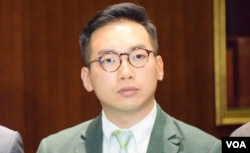 香港公民党党魁杨岳桥。 (美国之音汤惠芸)