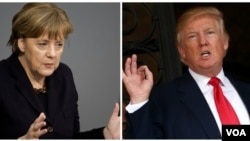 德国总理默克尔和美国总统川普。(合成图片)