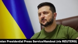 乌克兰总统泽连斯基在基辅通过视频向韩国议会发表讲话。(2022年4月11日)