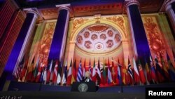 Tổng thống Joe Biden phát biểu tại hội nghị NATO ở thủ đô Washington DC, ngày 9/7/2024.