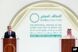 美国国务卿安东尼·布林肯(Antony Blinken)周四(6月8日)与沙特外交大臣费萨尔(Faisal bin Farhan)举行记者会。