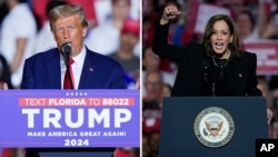 共和党总统候选人、美国前总统特朗普与民主党总统候选人、美国副总统哈里斯