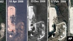 卫星图像显示,朝鲜在西北部第二个导弹发射场已建成一座发射塔