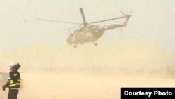 中方派出的军用直升机。(边民杨先生提供)