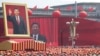中共建政70周年的阅兵式上的中共领导人习近平画像。(2019年10月1日)