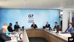 七国集团 G-7)2021年6月12号在英国举行峰会。(美联社照片)