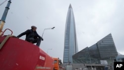 资料照片:俄罗斯天然气工业股份公司位于圣彼得堡的总部。(2022年4月27日)