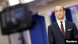 2017年2月12日,白宫高级顾问斯蒂芬·米勒在华盛顿白宫新闻发布室