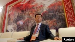 万达集团董事长王健林在青岛,准备参加青岛东方影都的启动典礼(2013年9月22日)