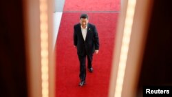 中国国家主席习近平在巴布亚新几内亚召开的APEC峰会上。(2018年11月18日)