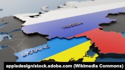 乌克兰和俄罗斯地图。