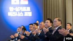 8일 싱가포르를 국빈 방문한 윤석열 한국 대통령이 한-싱가포르 비즈니스 포럼에 참석했다. (사진출처: 한국 대통령실)