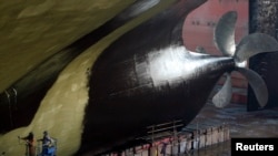 中国船舶重工集团公司在河北省的一个船舶修理与造船基地。(资料照片)