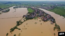 Hình ảnh lũ lụt ở Thái Nguyên do hậu quả của cơn bão Yagi.