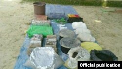 သိမ်းဆည်းရမိသည့် သက်သေခံ ပစ္စည်များ (State Counsellor Office Information Committee)