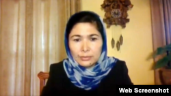 维吾尔集中营幸存者图尔孙娜伊.孜娅吾丁(Tursunay Ziyawudun)2021年5月6日出席众议院外交事务委员会线上听证会。