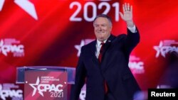前国务卿蓬佩奥2月27日出席美国保守派政治行动大会并发表讲话 (路透社)