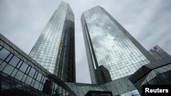 FILE - The Deutsche Bank headquarters are pictured in Frankfurt, Germany, April 25, 2019.