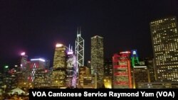 香港夜景 (美国之音任敬扬拍摄)
