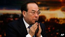 2017年3月6日,中共重庆市委书记孙政才在北京开会。美联社当时说,孙政才是争取在中共十九大成为政治局常委的竞争者之一。